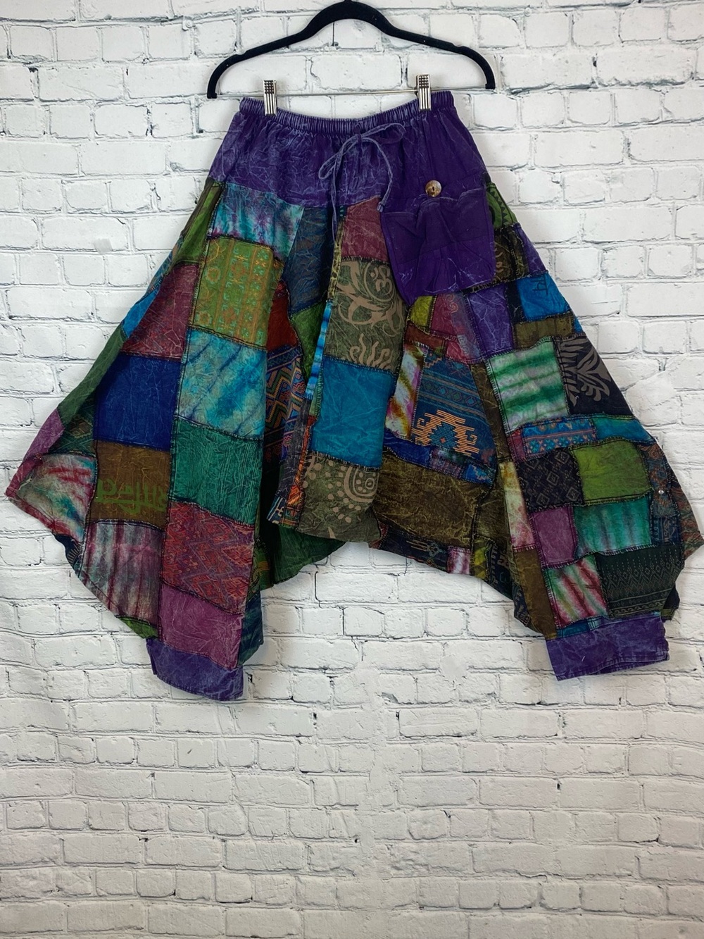 New Purple Patchwork Capri Harem Pants
